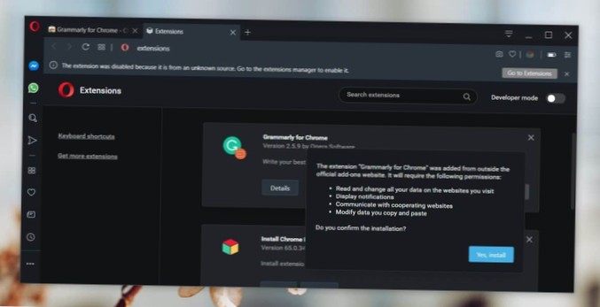 Chrome-extensies installeren in op Chromium gebaseerde browsers