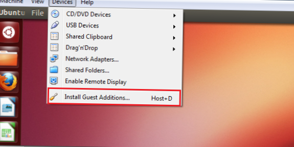 Gasttoevoegingen op VirtualBox installeren