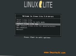 Sådan installeres Linux Lite