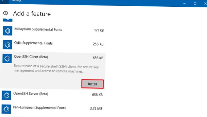 Cómo instalar OpenSSH en Windows 10