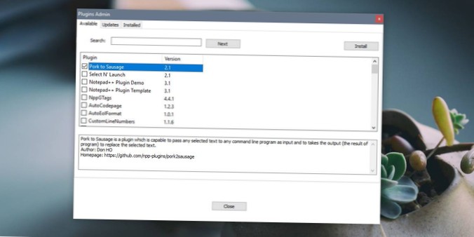 How to install plugins on Notepad   on Windows 10