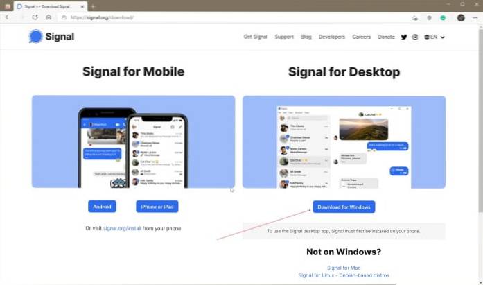 Jak nainstalovat aplikaci Signal na počítači se systémem Windows 10