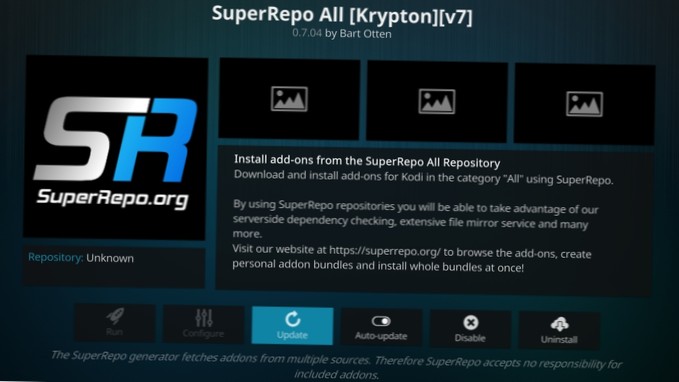 Sådan installeres SuperRepo Repository på Kodi