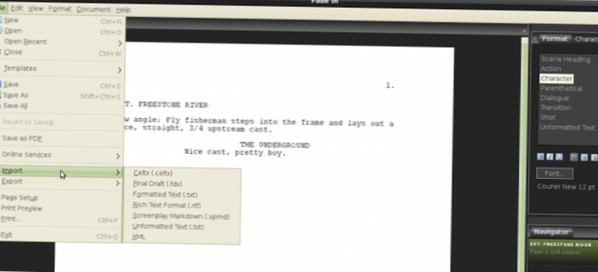 Jak nainstalovat Fade v softwaru pro psaní scénářů v systému Linux