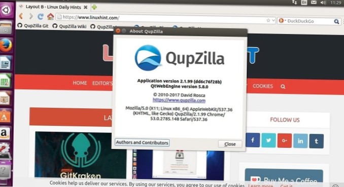 Come installare il browser Qupzilla su Linux