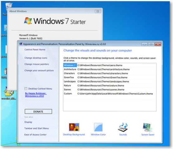 Jak instalovat motivy v edicích Windows 7 Starter a Home Basic