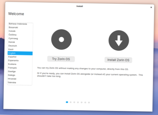 Como instalar o Zorin OS 15