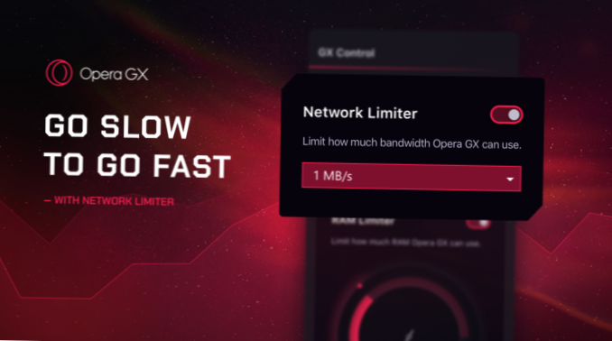 So begrenzen Sie die Netzwerkbandbreite im Opera GX Gaming-Browser