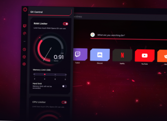 Cum să limitați memoria RAM și CPU pe browserul Opera GX Gaming