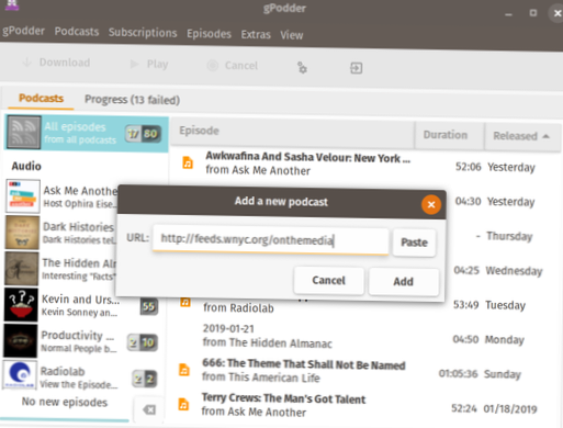 Jak poslouchat podcasty v systému Linux s Gpodder