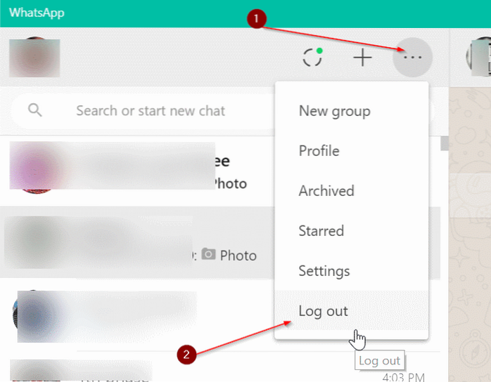 Sådan logger du ud af WhatsApp Desktop App i Windows 10