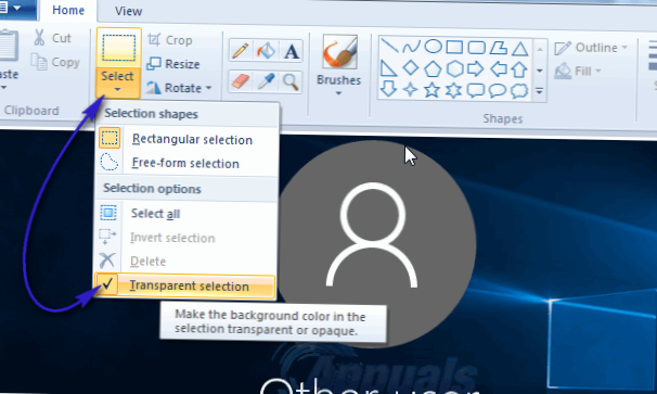 Hur man gör bakgrunden transparent i målarfärg (Windows 10)