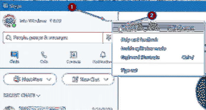 Jak udělat Skype zavřít, když kliknete na tlačítko Zavřít