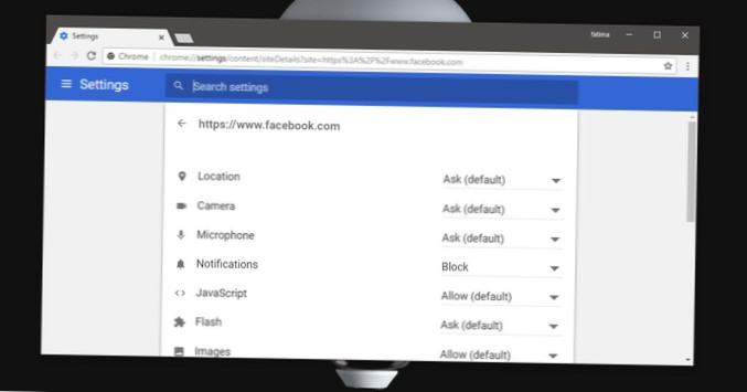 Jak spravovat nastavení webu v prohlížeči Chrome