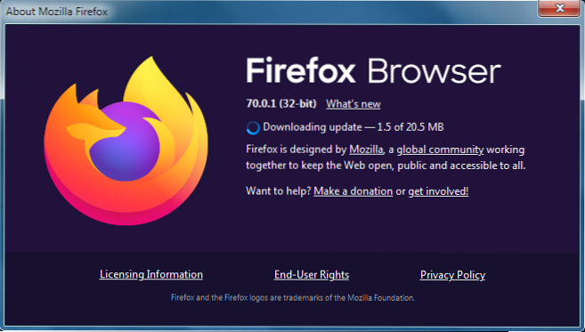 How to manually update firefox Mozilla browser
