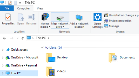 Como mapear a unidade de rede no Windows 10