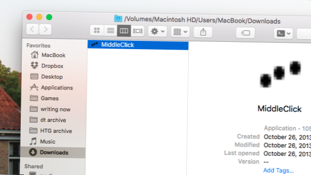 So klicken Sie mit der mittleren Maustaste auf ein Macbook