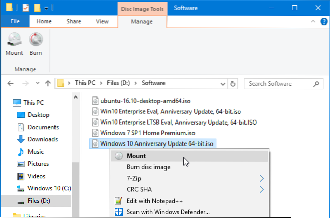 How To Mount An ISO Image In Windows 7