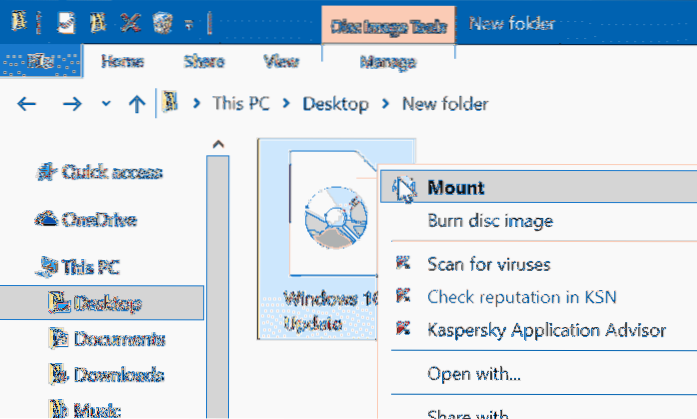 How To Mount ISO Files In Windows 10/8.1