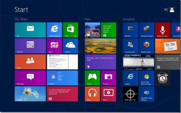 Jak pojmenovat skupiny na úvodní obrazovce v systému Windows 8
