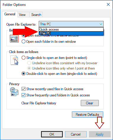 How To Open File Explorer To This PC By Default In Windows 10