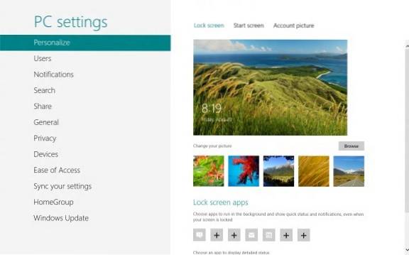 Cum se deschide Panoul de control Metro (Setări PC) utilizând comanda rapidă de la tastatură în Windows 8
