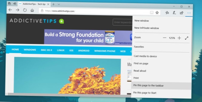 So öffnen Sie angeheftete Websites in Ihrem Standardbrowser in Windows 10