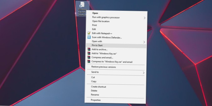 Een bestand vastzetten in het startmenu in Windows 10