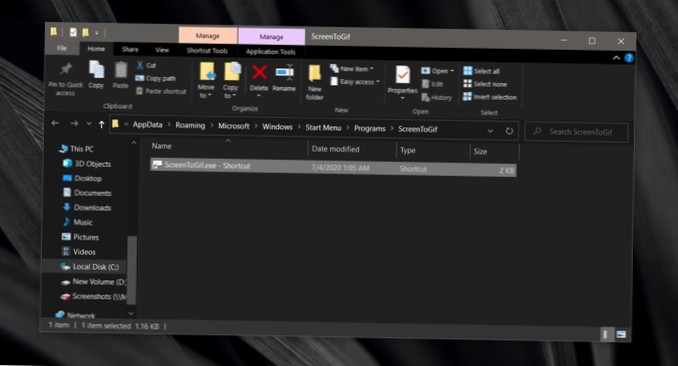 So heften Sie tragbare Apps unter Windows 10 an das Startmenü an