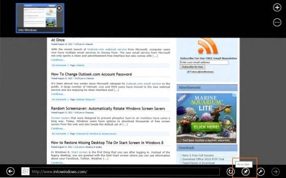 How To Pin Web Pages To Start Screen In Windows 8