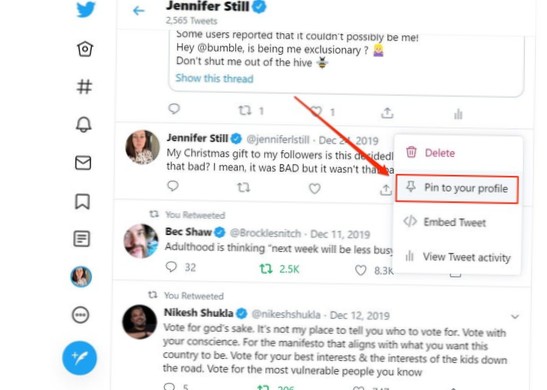 Come bloccare / sbloccare i feed degli elenchi dalle app di Twitter