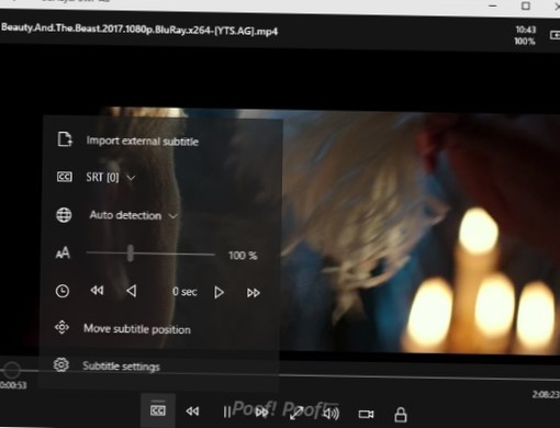 Hur man spelar en video med undertexter på Windows 10