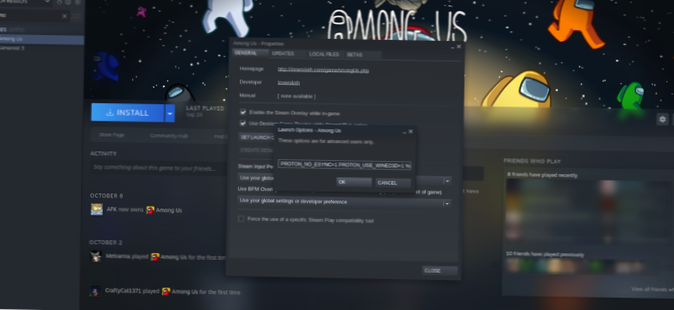 Hoe onder ons te spelen op Linux