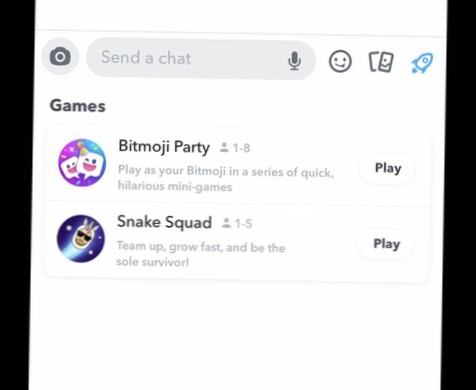Sådan spiller du Snapchat-spil