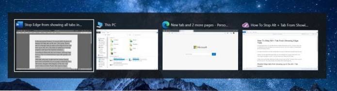Comment empêcher l'onglet Alt d'afficher les onglets de bord