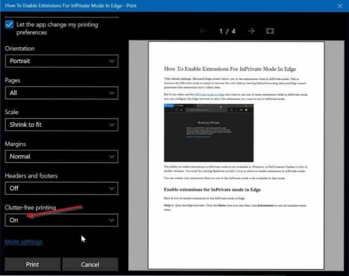 How To Print Webpages Without Ads Using Edge In Windows 10