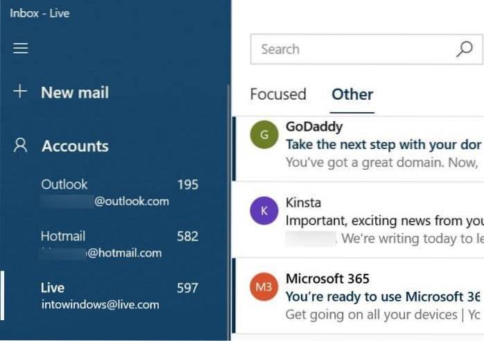 How To Rearrange Email Accounts In Windows 10 Mail App Accounts List