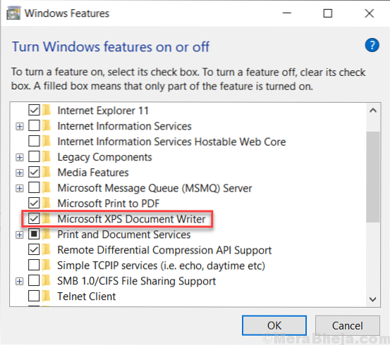 How to Reinstall Microsoft XPS Document Writer in Windows 10
