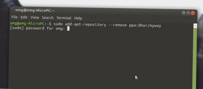 Jak odebrat PPA v Ubuntu