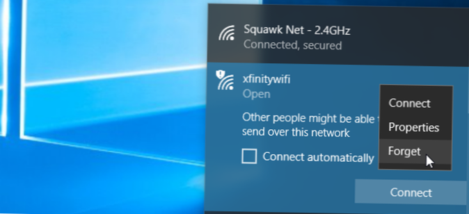 Cum se elimină o rețea WiFi pe Windows 10