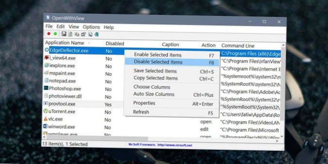 Jak odebrat aplikace ze seznamu Otevřít v systému Windows 10