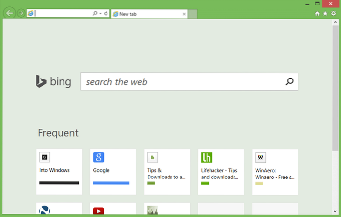 How To Remove Bing Search From New Tab Page In IE11