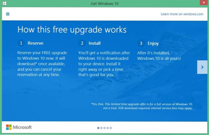 Come rimuovere Ottieni l'icona di Windows 10 dalla barra delle applicazioni in Windows 7/8.1