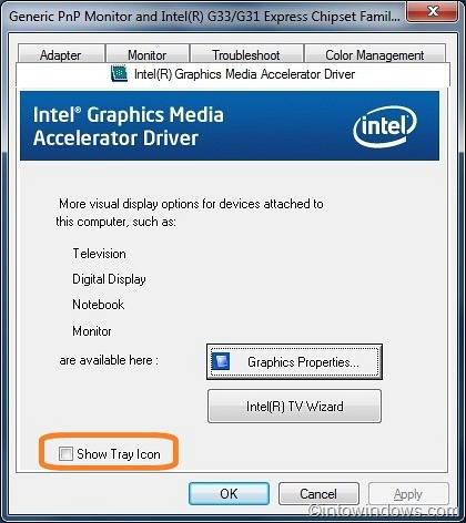 Så här tar du bort Intel-grafikikonen från Windows 7-systemfältet