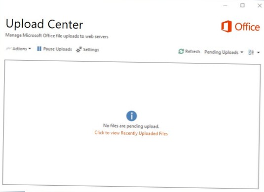 Jak odebrat ikonu Microsoft Office Upload Center v systému Windows 10