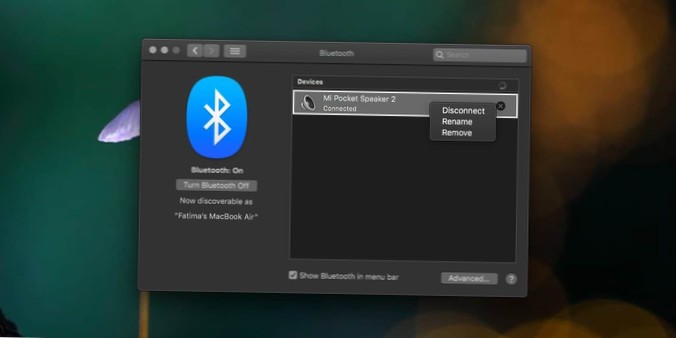 Cómo cambiar el nombre de un dispositivo Bluetooth en macOS