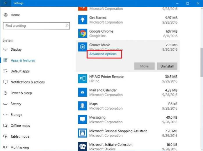 Como redefinir o Groove Music no Windows 10