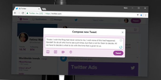 Como restaurar a contagem de caracteres no Twitter [Chrome]