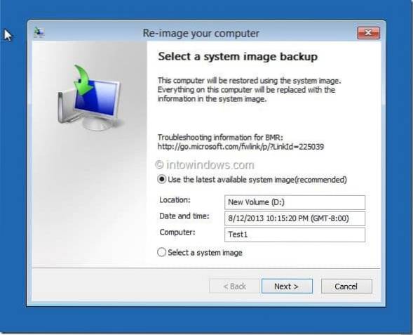 How To Restore Windows 8.1 Backup Image