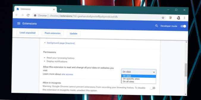 Sådan begrænses udvidelser til udvalgte websteder i Chrome